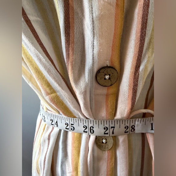 Billabong Striped Midi Dress in Cream and Orange - Picture 9 of 9